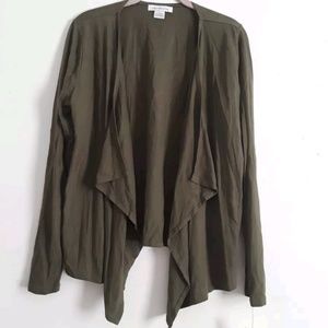 Liz Claiborne Knit Cozy Cardigan Olive Grove JCP